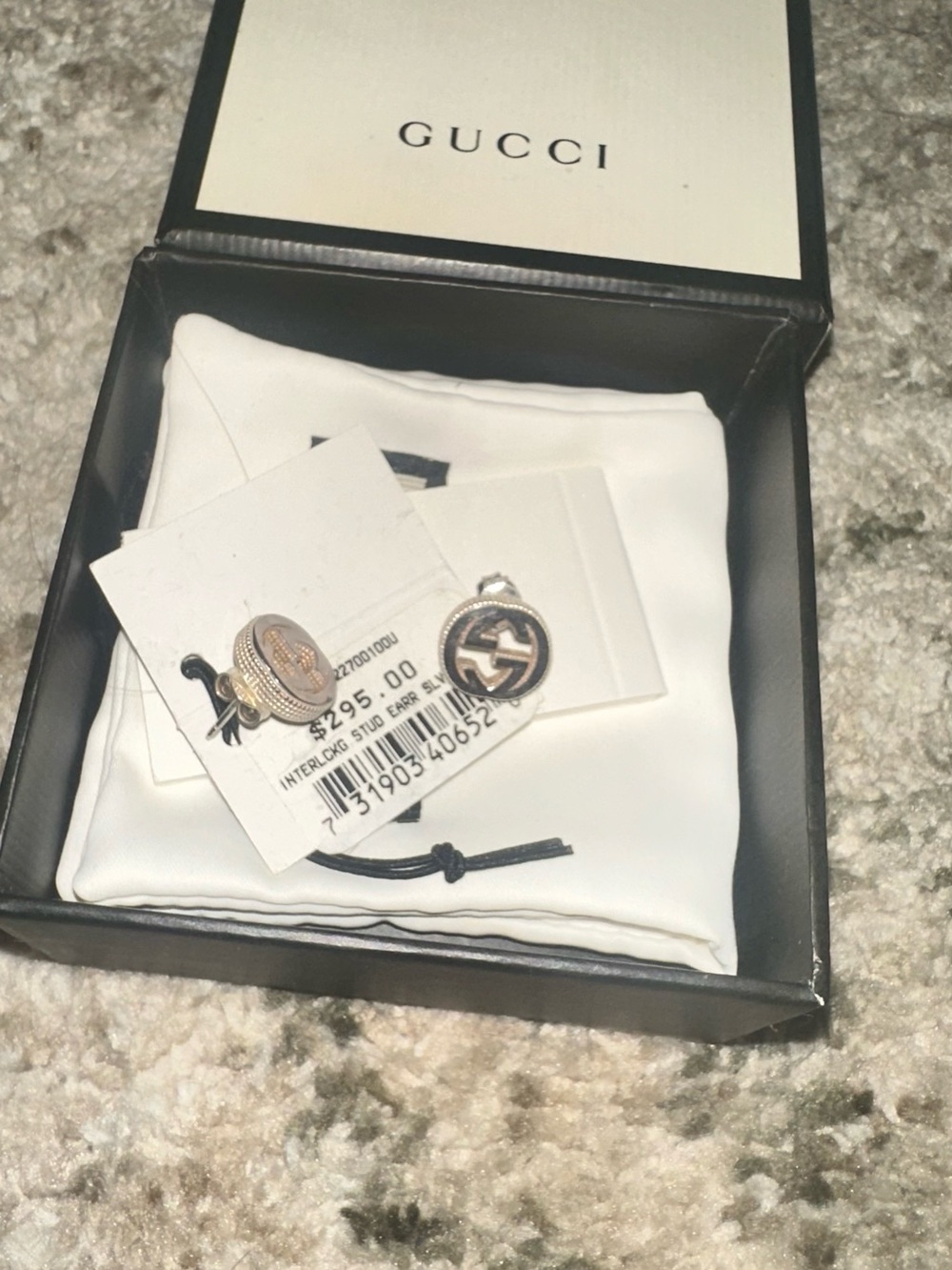 Gucci Silver  Interlocking GG logo studs